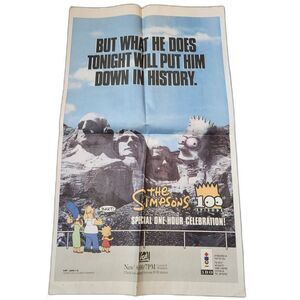 The Simpsons 100th Episode 1994 Newspaper Ad FOX Promo Vintage Collectible